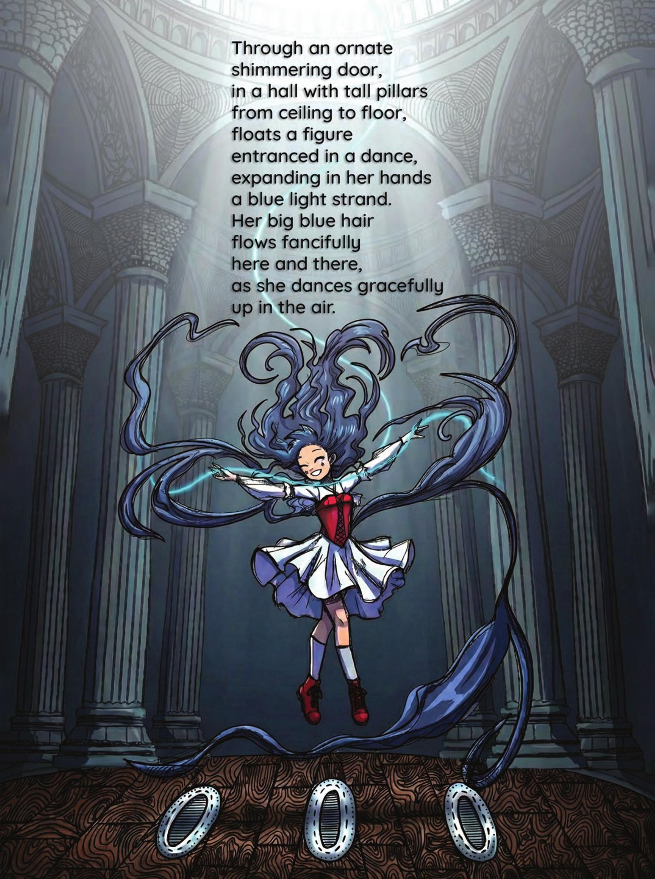 A page from The Dreams Factory — the Dream Queen's entrance, in verse